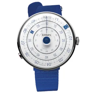 【klokers 庫克】KLOK-01-D4 藍色錶頭+單圈尼龍錶帶