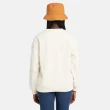【Timberland】女款白煙色寬版LOGO長袖套頭上衣(A6HV5V04)