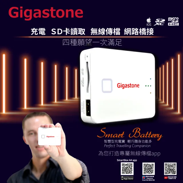 【Gigastone 立達】A2-25DE 2500mAh 多功能行動電源 Smart box(無線存儲充電寶-不附卡/支援iPhone)