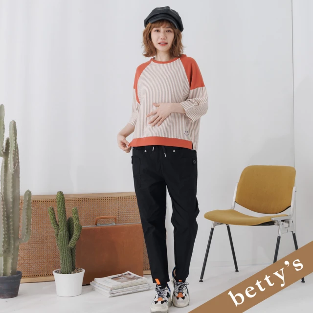 betty’s 貝蒂思 腰鬆緊抽繩個性多口袋工裝休閒褲(共二