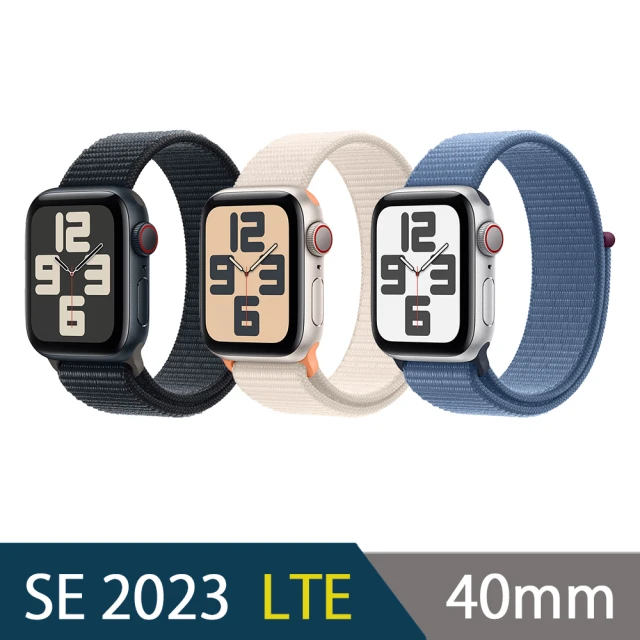 Apple Apple Watch SE 2023 GPS+行動網路 40mm(鋁金屬錶殼搭配運動型錶環)