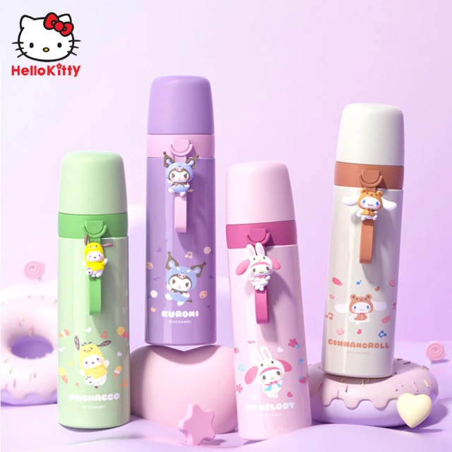 SANRIO 三麗鷗SANRIO 三麗鷗 美樂蒂大耳狗304便攜提手不鏽鋼保溫杯500ml(酷洛米 帕恰狗)