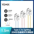 C to L 20W彩色編織線組【YOMIX 優迷】20W 雙孔快充摺疊充電器 (支援 PD/QC3.0)