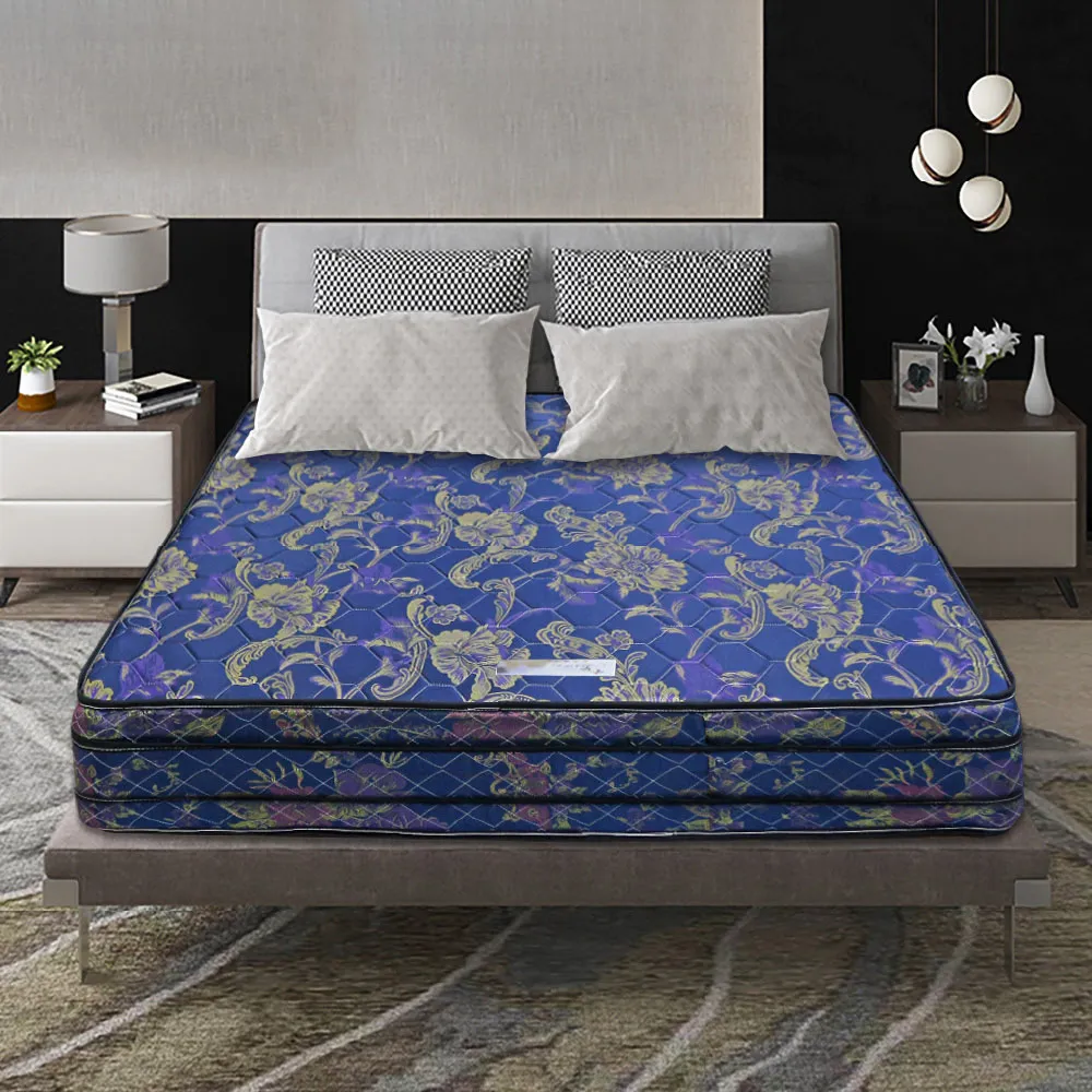 【ASSARI】藍色厚緹花正硬式四線獨立筒床墊(雙人5尺)