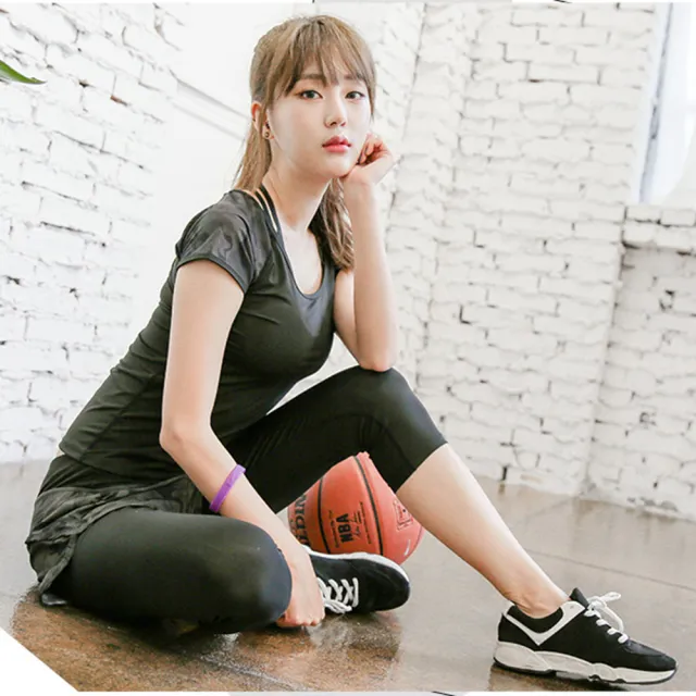 【BODYAIR】任2入 假兩件彈力迷彩七.九分褲(瑜珈.運動.慢跑.透氣.舞蹈.運動褲)