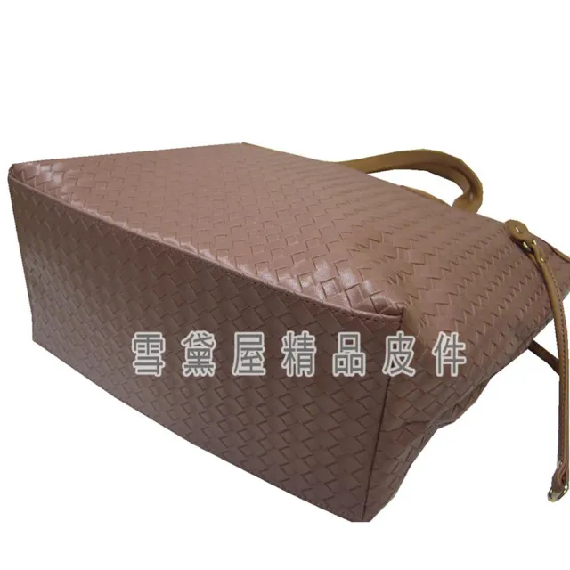 【SNOW.bagshop】雙11 托特包 大容量 內二層 可放A4夾 進口專櫃 編織紋 進口防水包 防刮皮革內裡 手提