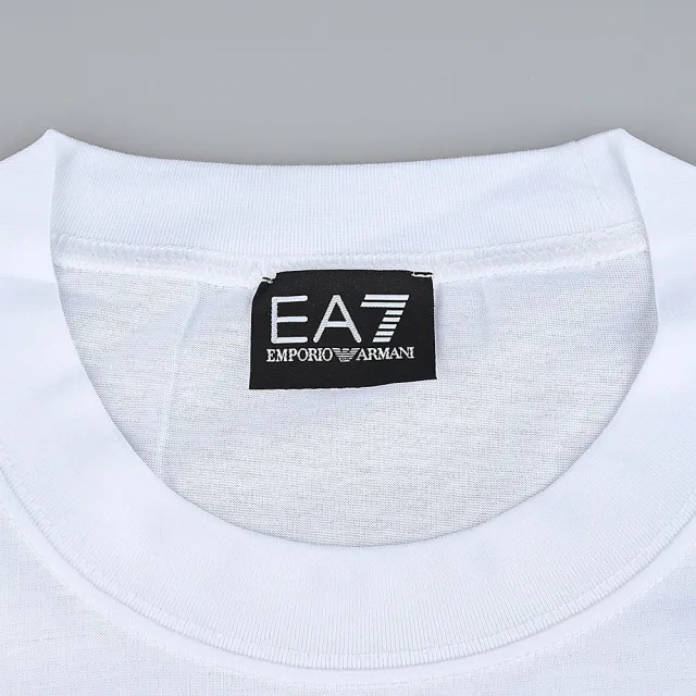 【EMPORIO ARMANI】經典水鑽造型LOGO男款短袖T恤(白x黑)