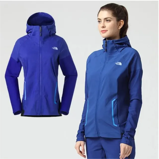 【59折 The North Face】女款 WindWall 防風防潑透氣連帽外套.輕量機能運動夾克.風衣(3CHV-ZDE 藍)