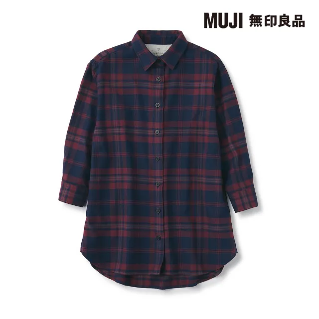 【MUJI 無印良品】兒童雙面起毛法蘭絨襯衫洋裝(共3色)