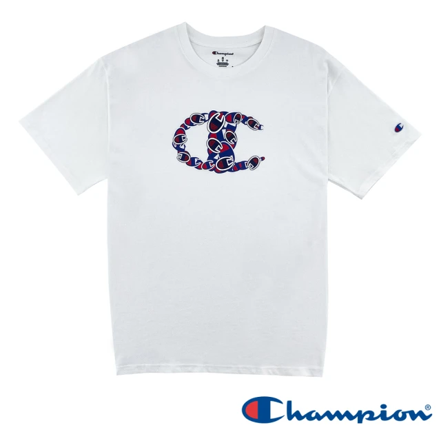 Champion 官方直營-LOGO印花短袖TEE上衣-男(白色)