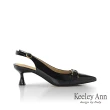 【Keeley Ann】簡約牛漆後空尖頭鞋(黑色374567110-Ann系列)