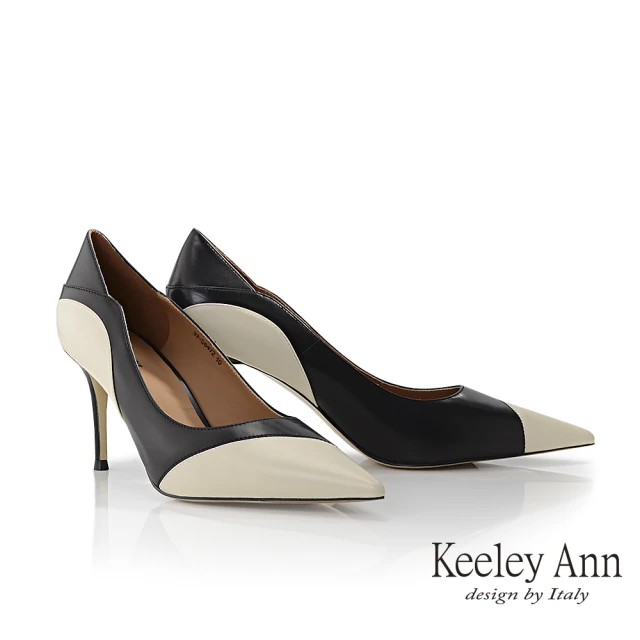 Keeley Ann 優雅拼色尖頭高跟鞋(黑色375647210-Ann系列)