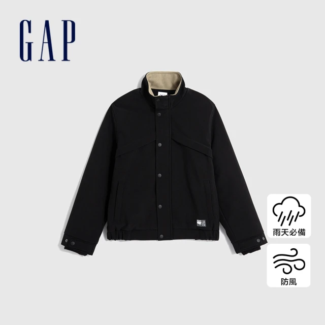 GAP 男幼童裝 Logo仿羊羔絨立領長袖外套-白色(786