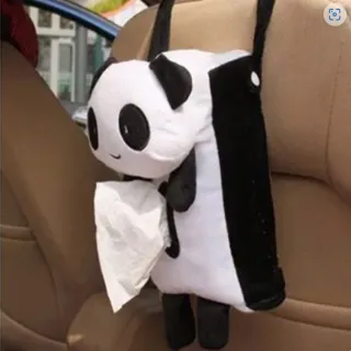 【超療癒動物風格】汽車可愛絨毛熊貓椅背紙巾收納袋(美觀質感細膩)