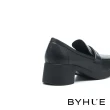 【BYHUE】簡約質感澎澎純色牛皮軟芯樂福厚底鞋(黑)