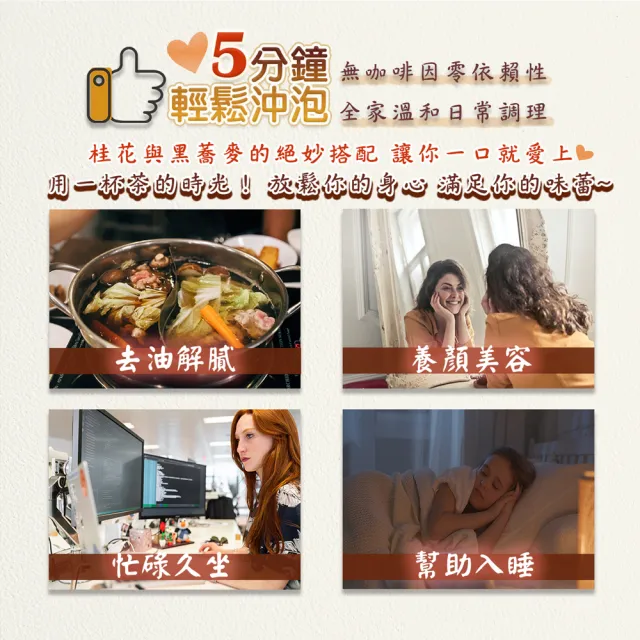 【蔘大王】桂花蕎麥茶包X6組（6gX10入/組）黃金蕎麥頂級版黑苦蕎茶(長效期版 油膩分解王 本店6gVS他店只3g)