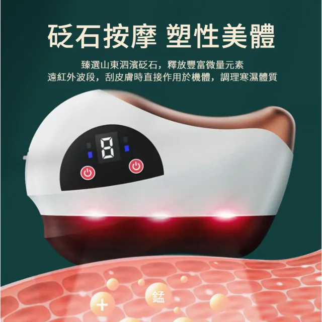 【ANTIAN】砭石電動美容溫感按摩儀  頸椎肌肉淋巴排毒刮痧儀 全身刮痧板(非醫療器材)