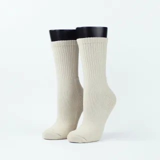 【FOOTER除臭襪】素面輕壓力高筒襪(T99M-沙杏)