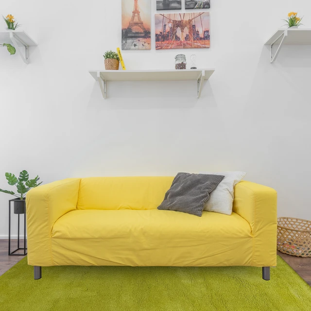 Fuwaly 凡地剛-檸檬黃地毯-200x290cm(簡約 素色 大地毯 柔軟 客廳地毯 起居室地毯)
