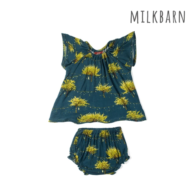 Milkbarn 竹纖維小套裝-燈籠褲-螢火蟲(嬰兒上衣 嬰兒套裝 嬰兒洋裝)