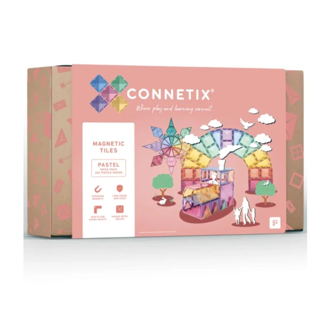 Connetix 磁樂Connetix 磁樂 澳洲 Connetix 磁力片- 202片 粉彩大型建構組(STEAM 玩具)