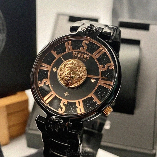 【VERSUS】VERSUS VERSACE手錶型號VV00070(黑色錶面黑錶殼深黑色精鋼錶帶款)