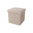 【YUNMI】簡約棉麻可折疊收納椅凳 多功能儲物收納箱 玩具箱 穿鞋凳 儲物桶 腳凳(30x30x30CM)