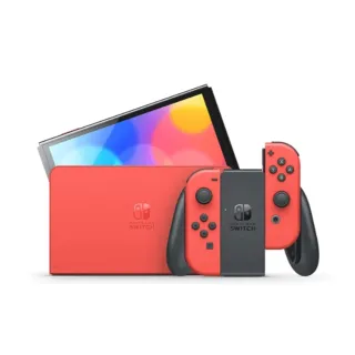 【Nintendo 任天堂】Switch OLED款式 瑪利歐亮麗紅(台灣公司貨-中文版)