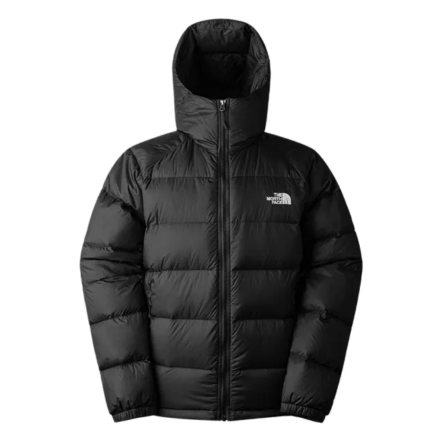 【The North Face 官方旗艦】北面男款黑色舒適保暖連帽羽絨外套｜7W7GJK3(600蓬鬆度)