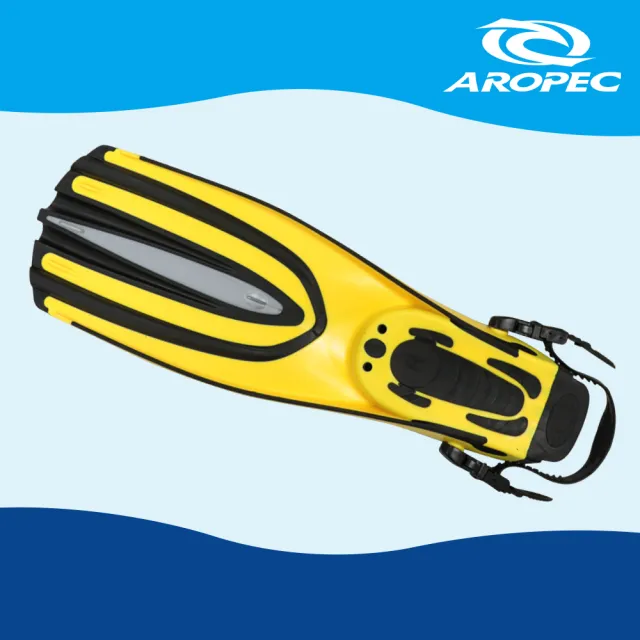 【Aropec】Alacrity 調整式潛水蛙鞋 F-GY07-YL(浮潛 潛水 岸潛 長蛙鞋 水類用品)