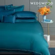 【WEDGWOOD】500織長纖棉Solid Color簡約系列星點繡款 被枕被套組-雲杉綠(加大)