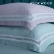 【WEDGWOOD】400織長纖棉璀璨流光蕾絲 被枕被套組-紫霧色(加大)