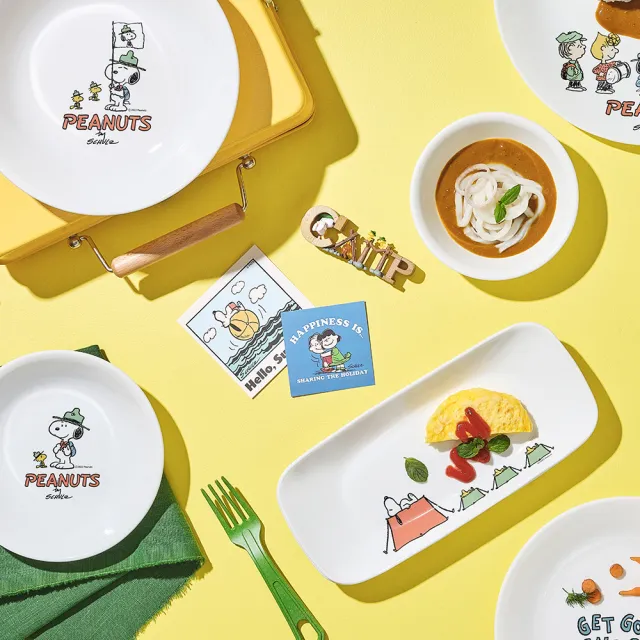 【CORELLE 康寧餐具】SNOOPY 露營趣 8吋平盤(108)