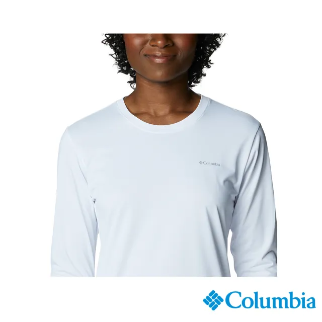 【Columbia 哥倫比亞 官方旗艦】女款-Columbia Hike™快排長袖上衣-白色(UAR08930WTHF)