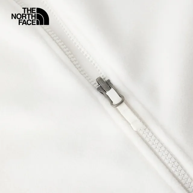 【The North Face 官方旗艦】北面女款白色舒適保暖立領抓絨外套｜83OLN3N