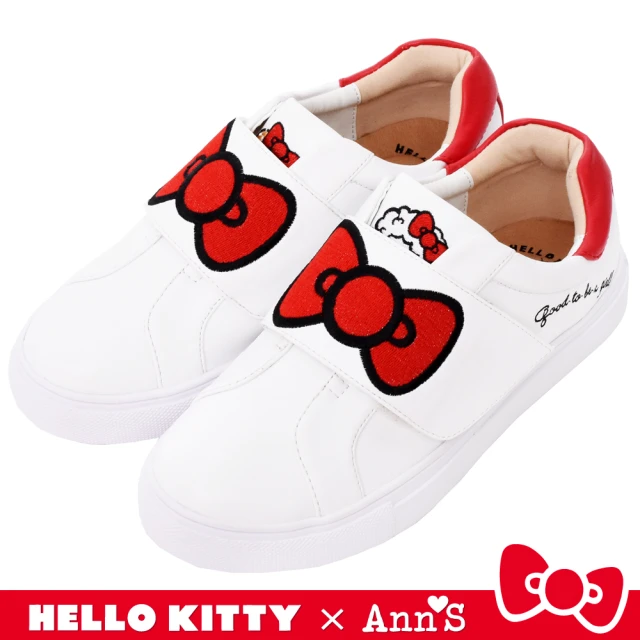 【Ann’S】HELLO KITTY X Ann’S美式漢堡爆米花-蝴蝶結魔鬼氈躲貓貓球鞋(白)