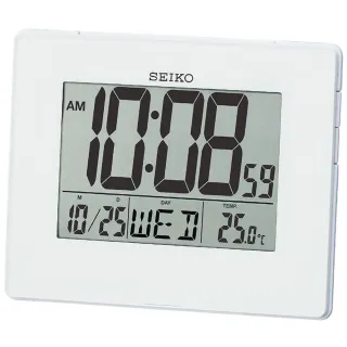【SEIKO 精工】溫濕度顯示 座掛兩用電子鬧鐘 生日 禮物(QHL057W/速)
