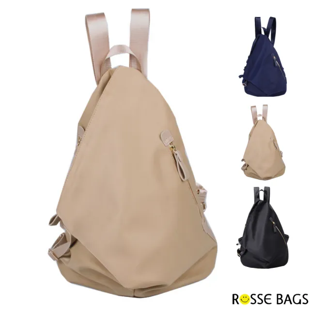 【Rosse Bags】學院風百搭尼龍旅行背包(現+預  黑色／藍色／卡其色)