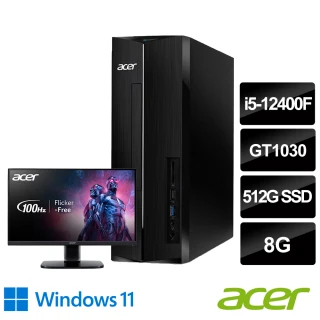 Acer 宏碁 22型濾藍光螢幕組★Aspire XC-1760 12代獨顯桌上型電腦(i5-12400F/8G/512G SSD/GT1030/Win11)