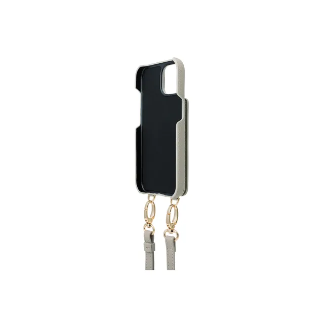【Gramas】iPhone 15 Pro 6.1吋 Mou 背掀式吊繩皮革手機殼(玫瑰)