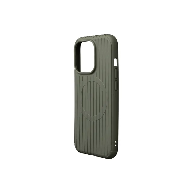【Gramas】iPhone 15 Pro 6.1吋 Rib 磁吸防摔經典手機殼(墨綠)