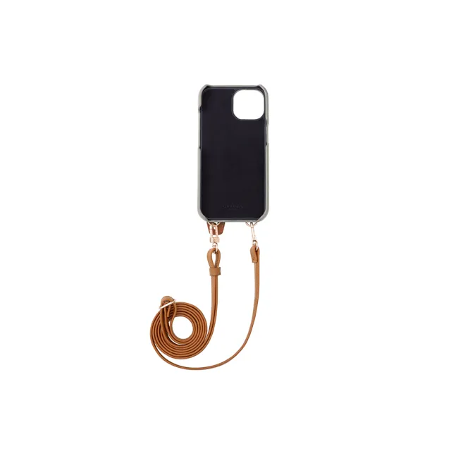 【Gramas】iPhone 15 Pro 6.1吋 Bologna 仕女吊繩腕帶皮革手機殼(米)