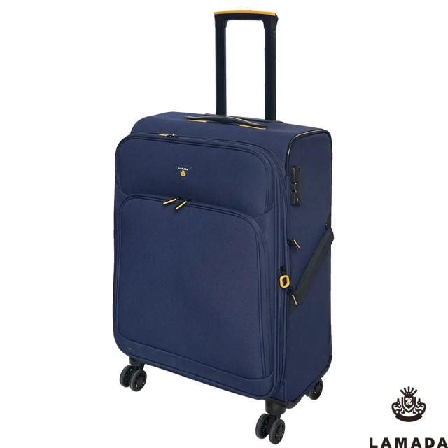 LAMADALAMADA 24吋 限量款輕量都會系列布面旅行箱/行李箱/布箱(藍)
