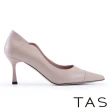 【TAS】唯美流線羊皮尖頭高跟鞋(粉色)