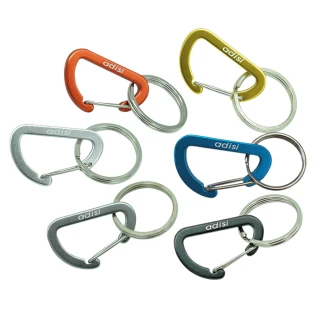 【ADISI】4mmD型鋁鉤環 AS20030 / 2入一組(鑰匙圈、吊環、背包鉤環、露營掛鉤、登山扣環)