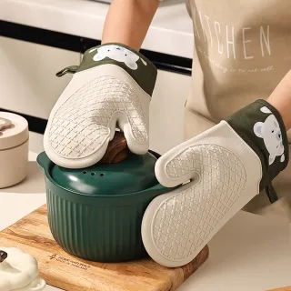 【OUAISI 歐艾思】食品級矽膠隔熱防燙手套 烘焙手套 烤箱手套(防滑手套 一只裝)