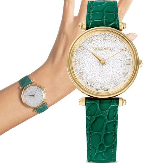 SWAROVSKI 施華洛世奇SWAROVSKI 施華洛世奇 Crystalline Wonder 夢幻奇蹟時尚腕錶(35mm/5656893綠色)
