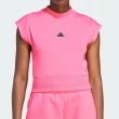 【adidas 愛迪達】W Z.N.E. TEE 女款 粉色 休閒 運動 排汗 快乾 短版 短袖 IM4915