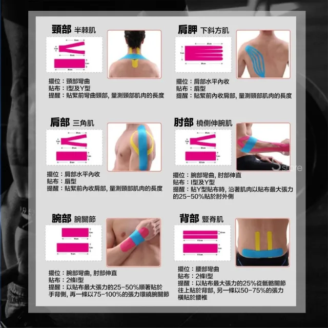 【S-SportPlus+】肌肉貼布 5mx5cm無盒裝6入組 肌貼繃帶(運動貼布/貼布/彈性貼布)