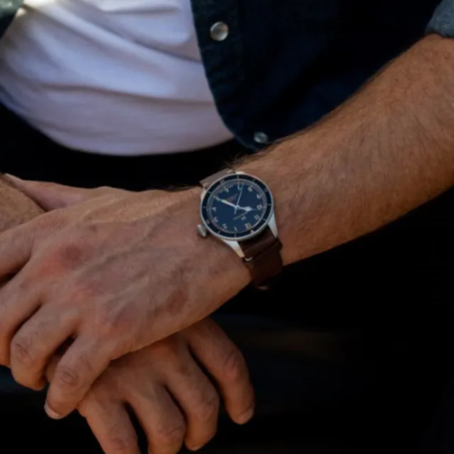 【HAMILTON 漢米爾頓旗艦館】卡其航空系列 Pioneer腕錶38mm(自動上鍊 中性 皮革錶帶 H76205530)